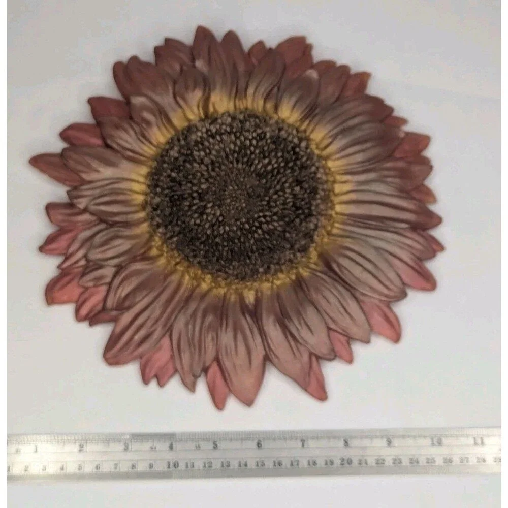 Resin Sunflower Wall Decor - Red/Orange